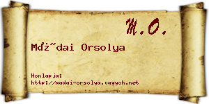 Mádai Orsolya névjegykártya